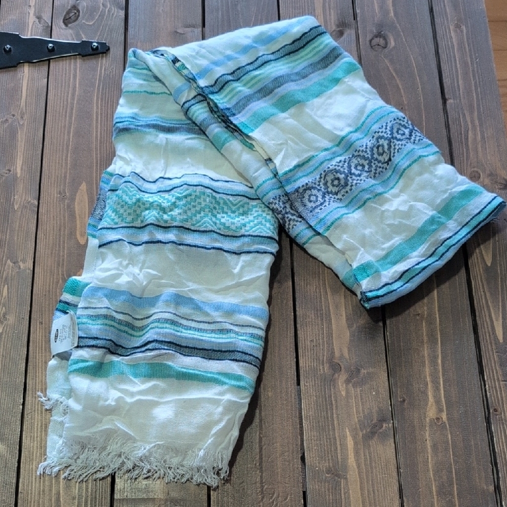 Striped Blue and White Scarf